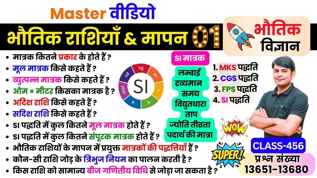 456. Unit & Measurement | भौतिक राशियाँ एवं मापन | मात्रक एवं मापन | Physics by Nitin Sir STUDY91