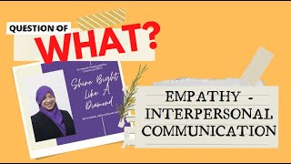 Interpersonal communication in an interview session - empathy - A minute with nhr (#54)
