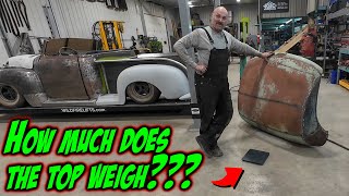 what does the top weigh for our 49 gmc roadster pickup?