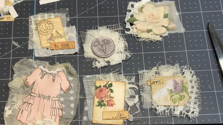 Tutorial: creation process of fabric, lace and paper clusters using glue or the sewing machine.