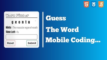 Word Scramble Game in Android/iPhone Using Js