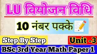 LU Decomposition Vidhi (LU वियोजन) Ke Adhar Par Prashn | LU viyojan vidhi bsc 3rd year | Most Imp Q.