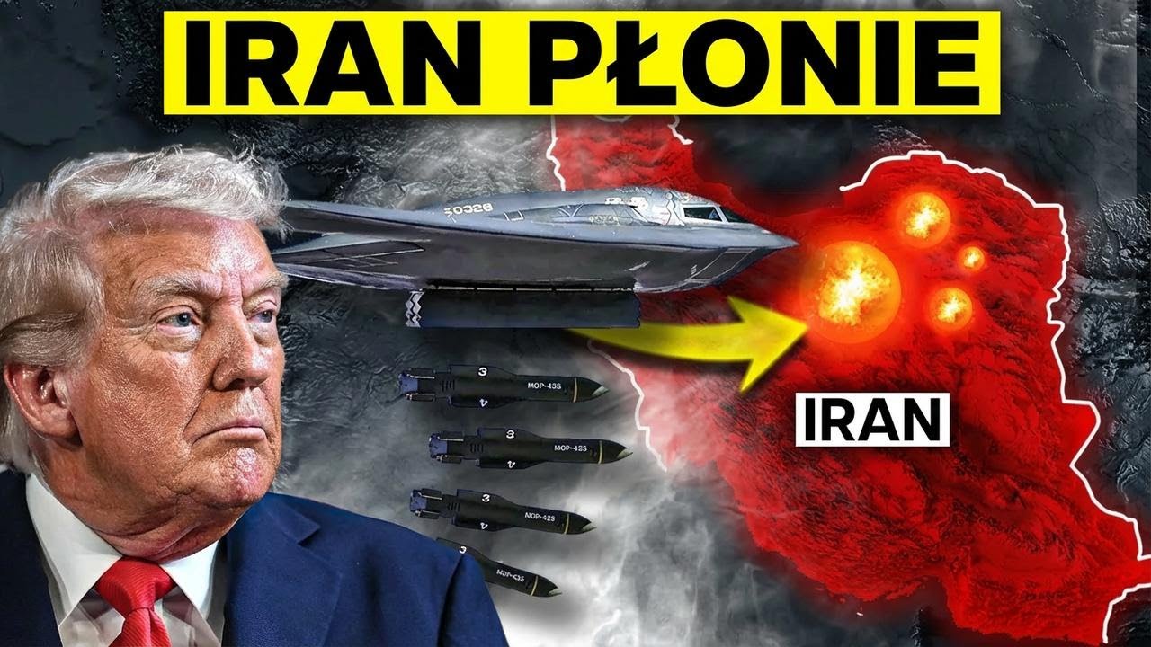 B-2 zrzuca bombę penetrującą 900 kg na irański bunkier