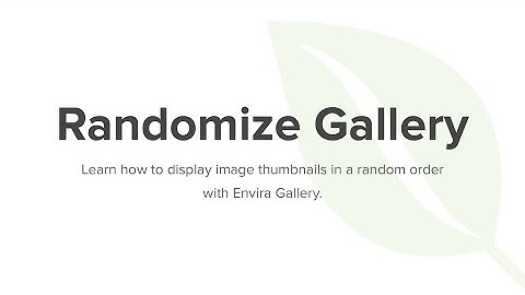 Display Image Thumbnails in a Random Order