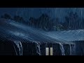 Midnight Soothing Rain on Rooftops with Gentle Thunder | Calming ASMR for Stress Relief
