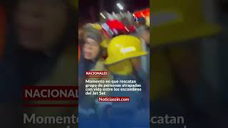 Momento En Que Rescatan Grupo De Personas Atrapadas Con Vida Entre Los Escombros Del Jet Set