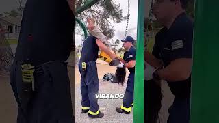 ELA FICOU PRESA NO BALANÇO DE BEBÊ E O RESGATE DO PAI FOI...