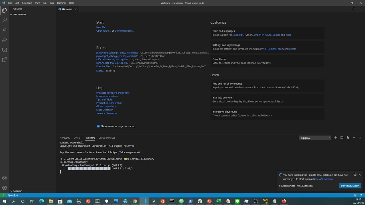 Update New python3, HowToInstallCloudinaryOnVS Code OnWindows10