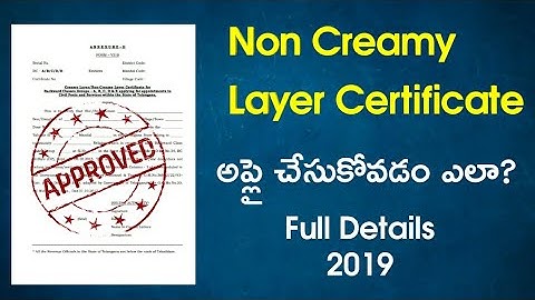 Non Creamy layer certificate in Telugu, how to apply Non creamy layer certificate in Telugu 2018