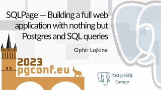 Ophir Lojkine: SQLPage — Building a full web application with nothing but Postgres and SQL queries screenshot 4