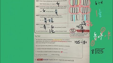 5th grade GoMath lesson 8.3 connect fractions to division