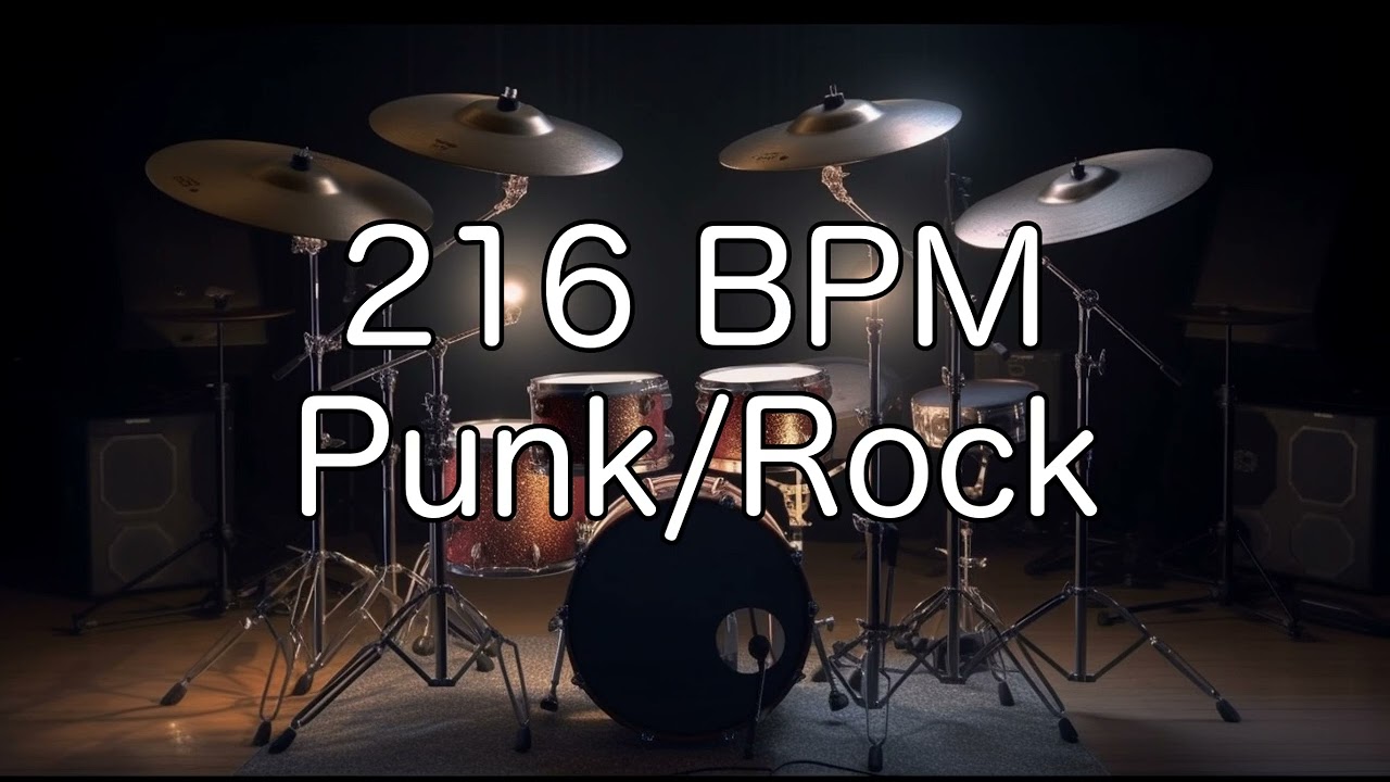 Punk/Rock Groove: 216 BPM Drum Beat for Musicians
