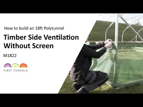 18ft Polytunnel | Timber Side Rail Ventilation Methods | M1822
