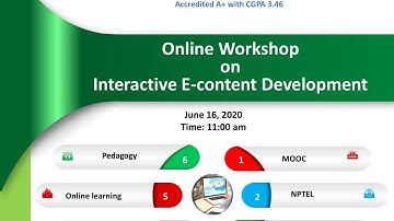 Online Workshop on Interactive E content Development