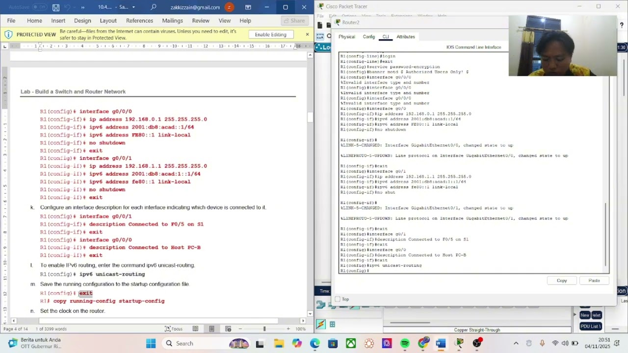 10.4.4 Lab - Build a Switch and Router Network - ILM - TA 2 Praktikum JK