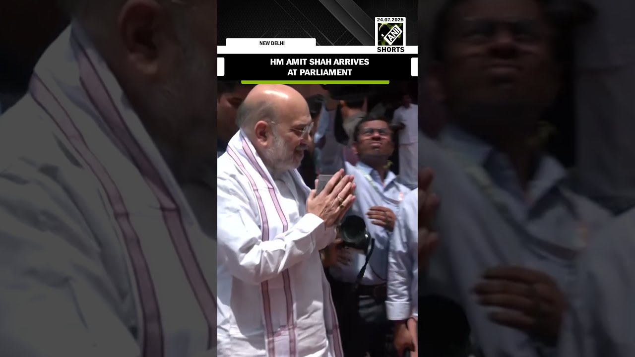 Union Home Minister Amit Shah Arrives At Parliament For The Monsoon Session