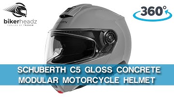 The New SCHUBERTH C5 Gloss Concrete Grey Modular Motorcycle Helmet 4K 360° Video