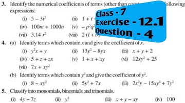 Class - 7, Q 4 - Ex 12.1 - Algebraic Expressions - Chapter 12 - NCERT Maths