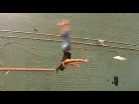 Hot Girl Makes Incredible Backflip Frisbee Catch