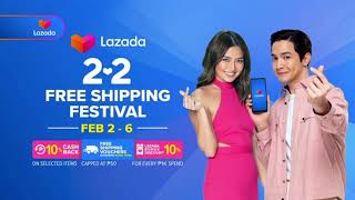 Lazada 2.2 (2022) Free Shipping Festival TVC Q1 2022 15s (Philippines, TV Networks Version)