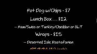 Island party hut Chicago Riverwalk food and Drink menu