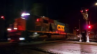 60 MPH! CSX Flared MAC Rebuild 4753 Leads I128 through Cayuga, IN