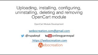 Uploading, installing, configuring, uninstalling OpenCart 3 module/extension