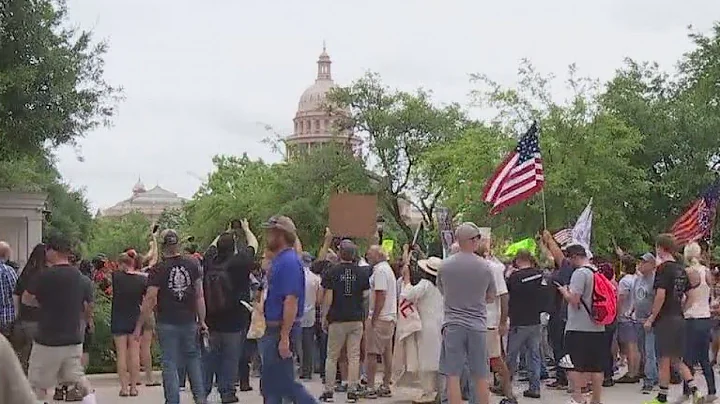 Protesters gather in front of Governor's Mansion to protest masks, government shutdown