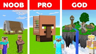 Minecraft Battle: NOOB vs PRO vs GOD: VILLAGER HOUSE BUILD CHALLENGE in MINECRAFT / Animation