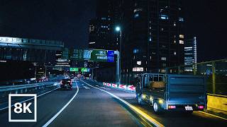 Tokyo Expressway At Night  8k 60fps Hdr  Relaxing Car Sounds