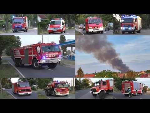 [FELDBRAND] Einsatzfahrten der Feuerwehr Zörbig, Aken, FTZ Anhalt-Bitterfeld in Zörbig am 18.07.2022