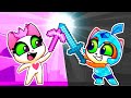 Minecraft and 💖🖤 Pink VS Black Color Challenge 😻 Cartoons by Purr Purr
