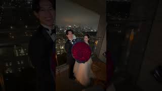 お披楽喜の後にサプライズ✨100本の赤い薔薇の花束