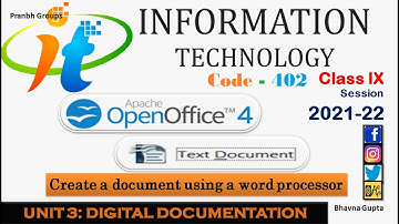Create a document using a word processor  | Unit 3: Digital Documentation | IT (Code-402) for 9th