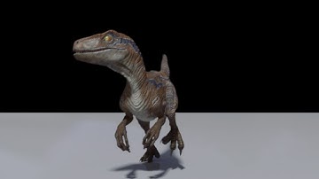 Raptor Dinosaur run animation by Jose Ramirez (camera 02)