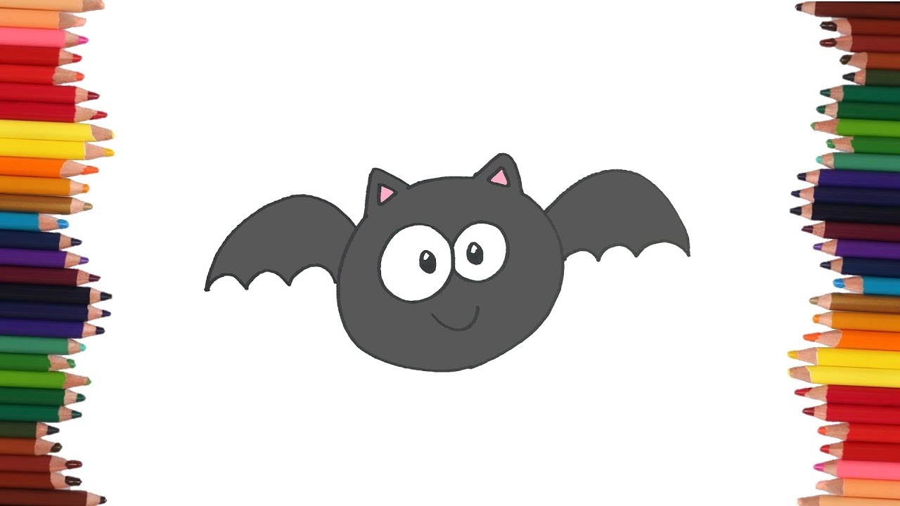 Cómo dibujar un murcielago tierno para Halloween | Dibujos faciles ...