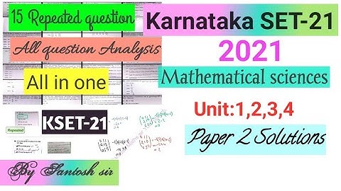 KSET 2021 Mathematical sciences question paper Solutions/discussion/Analysis