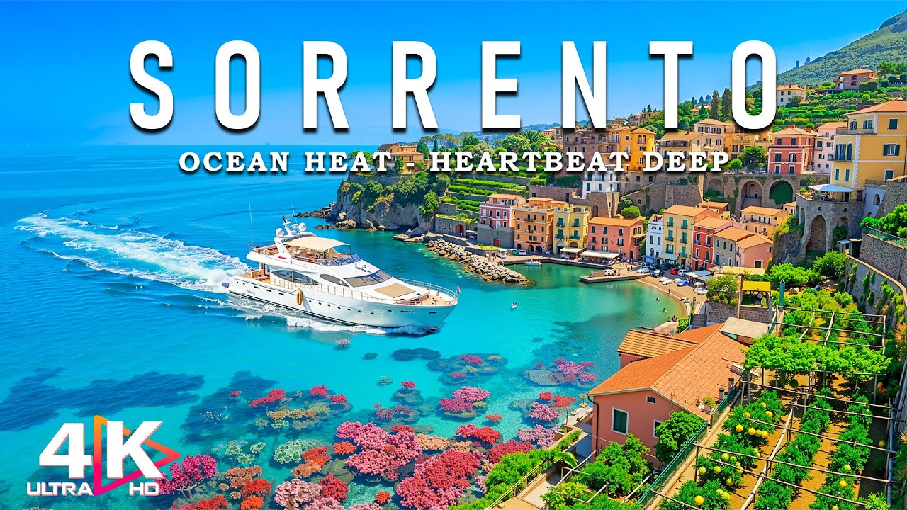 [4K] Sorrento 2025 🇮🇹 Sunlit Cliffs & Turquoise Coast Aerial Journey With Deep House Chill