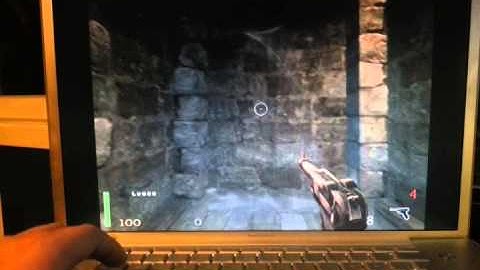 RTCW running on MorphOS (PowerBook G4)