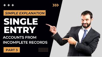 Accounts from incomplete records | Part 3 | Single entry system | Accounts | B.com/CA/CMA |