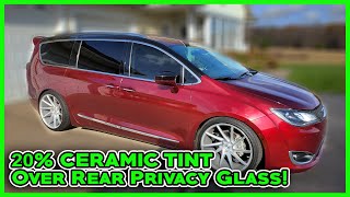 I Tinted OVER all Rear Privacy Glass in my 2018 Chrysler Pacifica with 20% Ceramic Window Film!