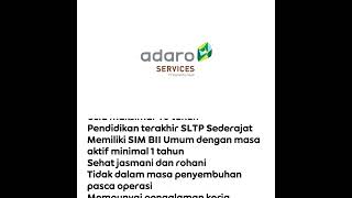 Lowongan Kerja PT Saptaindra Sejati Adaro Service Lowongan Kerja PT Saptaindra Sejati Adaro Service