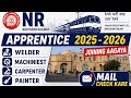 NR Northern Railway Apprentice 2025-26 | Lucknow Joining | Welder, Machinist, Carpenter, Painter |