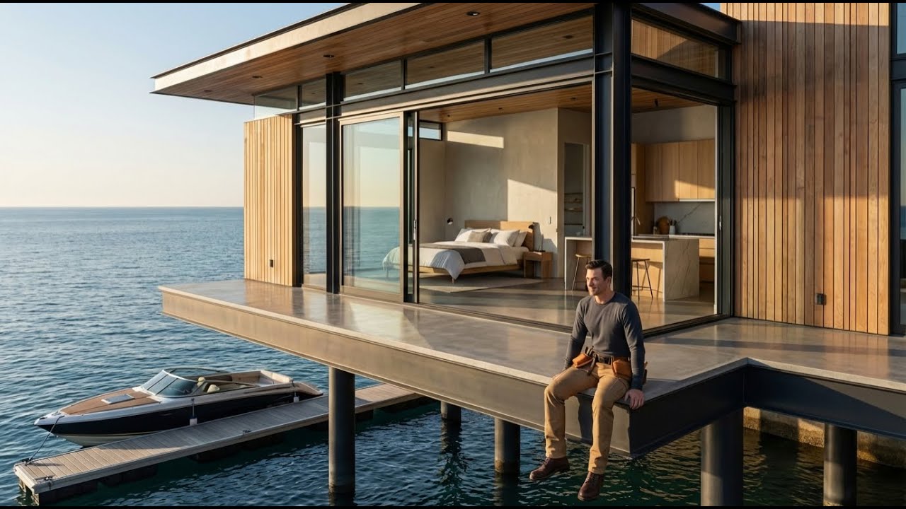 I Built a SECRET HOUSE Inside an ABANDONED OIL RIG—Building a House in the Middle of the Ocean(ASMR)