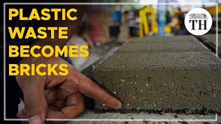 Paving bricks made from plastic waste
