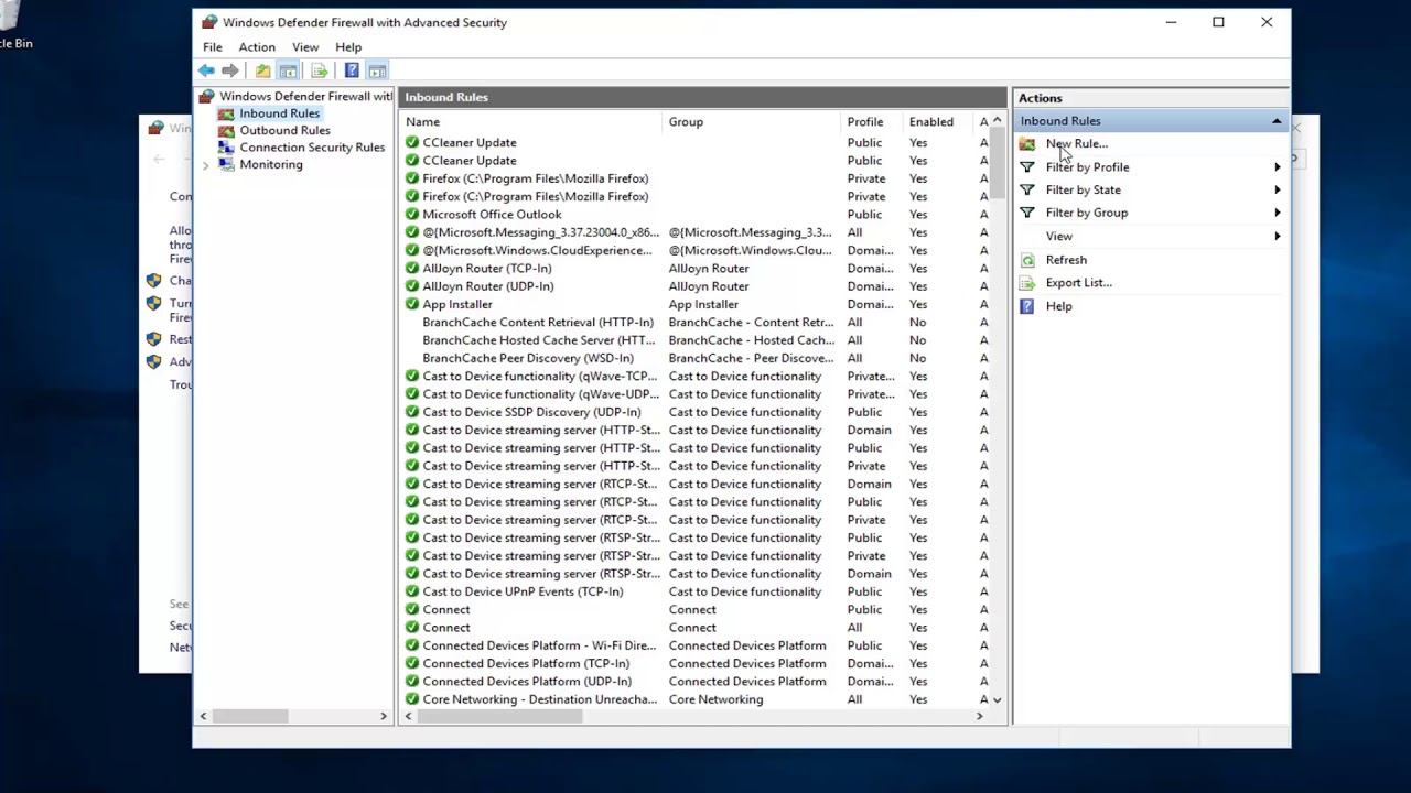 Opening a Port in Windows Firewall [Tutorial] YouTube