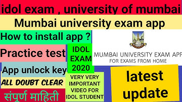 Idol Exam 2020, Mumbai University Exam App, How To Installed App, Latest Update