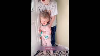 Girl cries when seeing Easter bunny