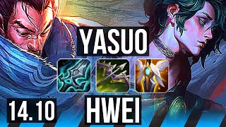 YASUO vs HWEI (MID) | 12/1/5, 1200+ games, Legendary | KR Master | 14.10