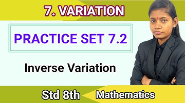Practice Set 7.2 class 8 mathematics inverse variation in hindi